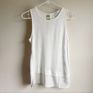 J Crew Ivory Mixed Media Layered Tank Top NWT